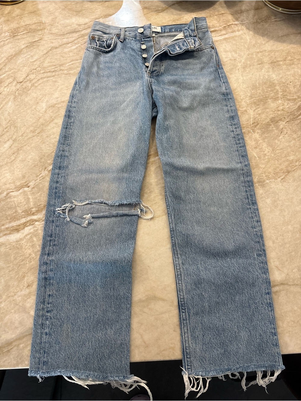 AGOLDE Pinch Waist Jean w/ Knee slit Straight Leg